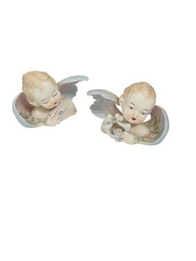 Cherubs lamore china made in occupied Japan celestial Ethereal pair of angels